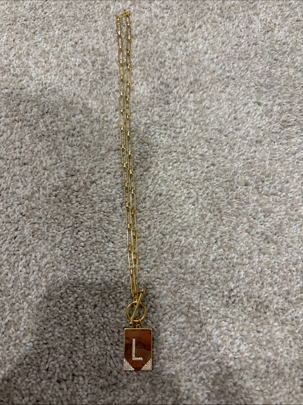 Uncommon James Gold and Brown 'L' Initial Pendant Necklace